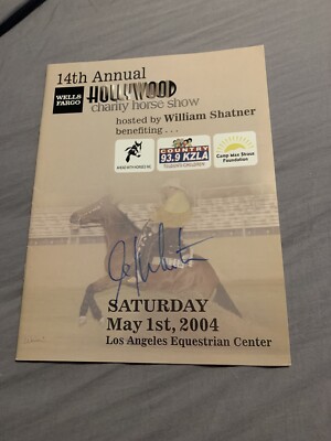 Rare William Shatner Signed 2004 Hollywood Charity Horse Show Program JSA COA !!