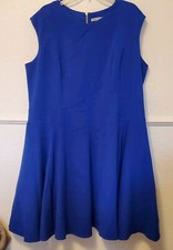 Eliza J Dress Womans Plus Size 18W Royal Blue Sleeveless A Line Stretch Lined