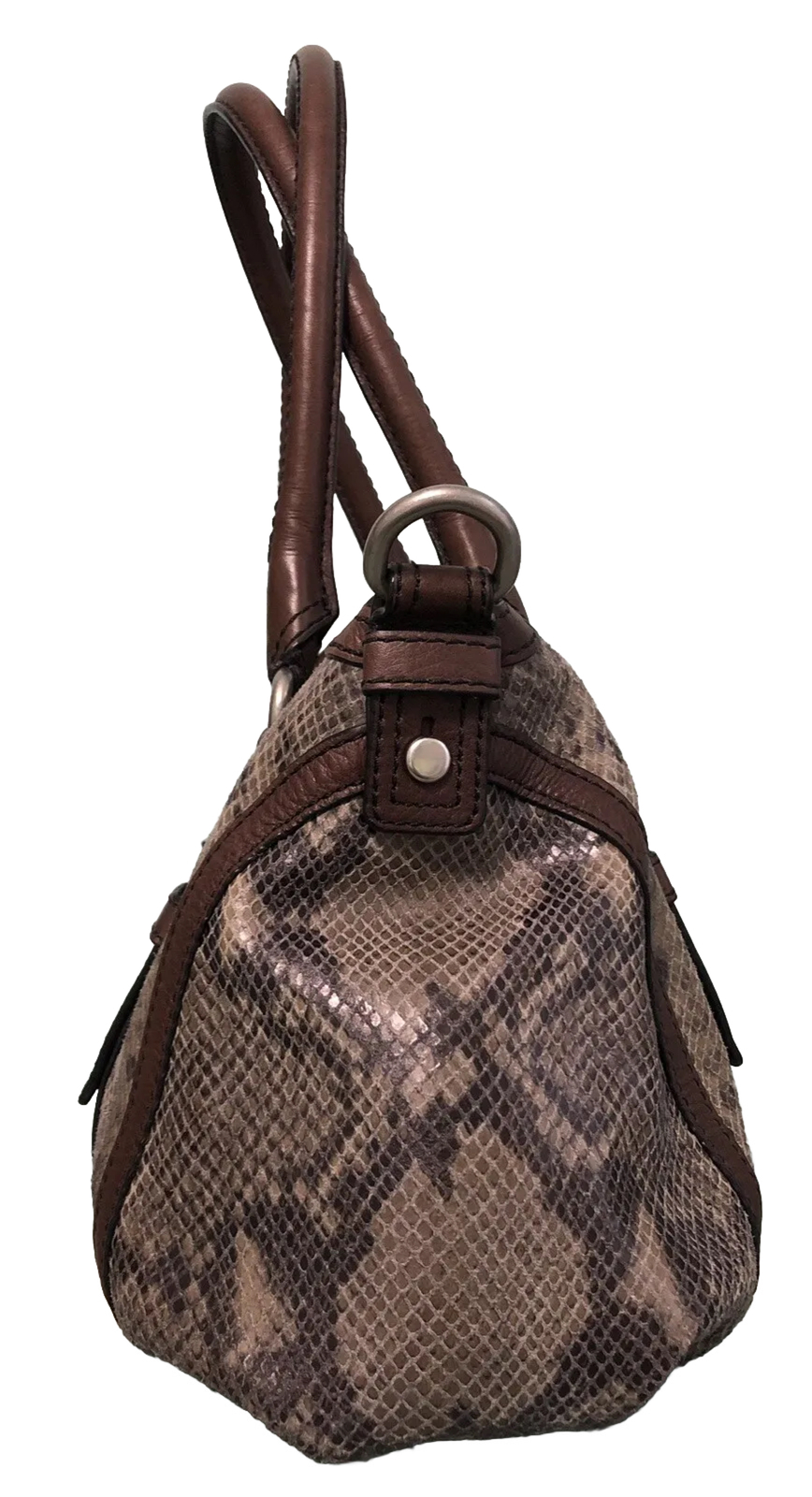 Fossil Python Embossed Leather Handbag Shoulder B… - image 4