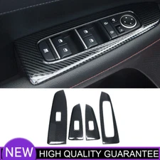 Glass Window Lifting Lock Panel Trim For Kia K3 Forte 2019-22 Steel Carbon Fiber