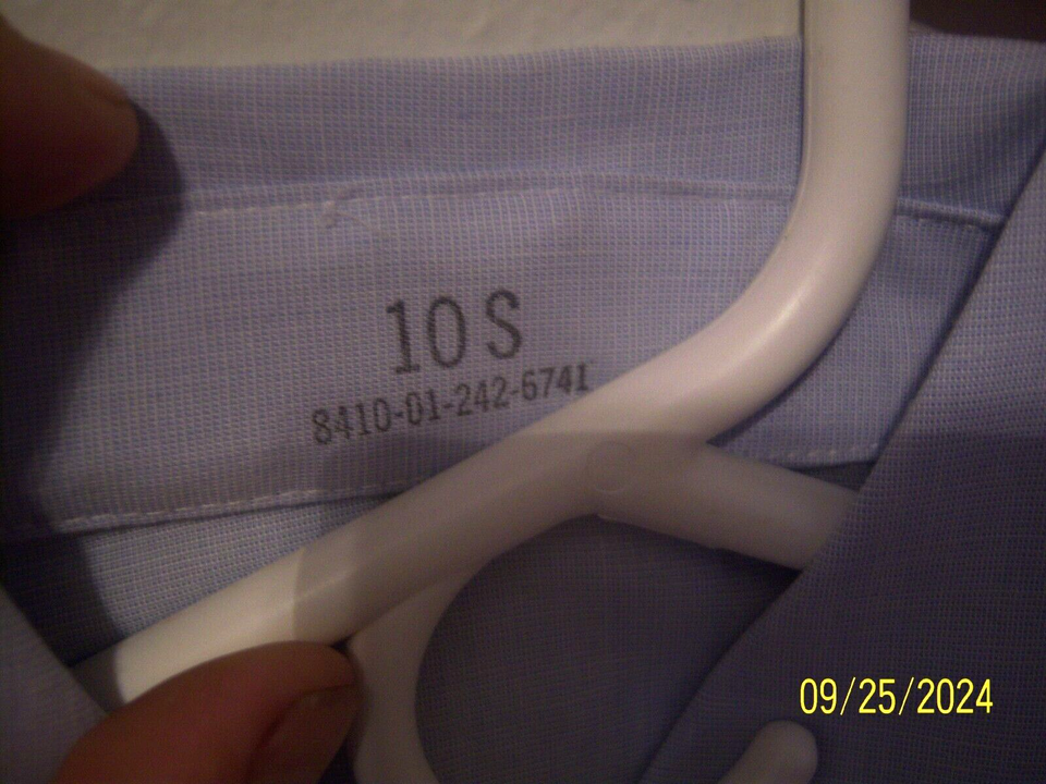 U.S. Women's Light Blue Long Sleeve Dress Shirt Training Boot Camp 10S