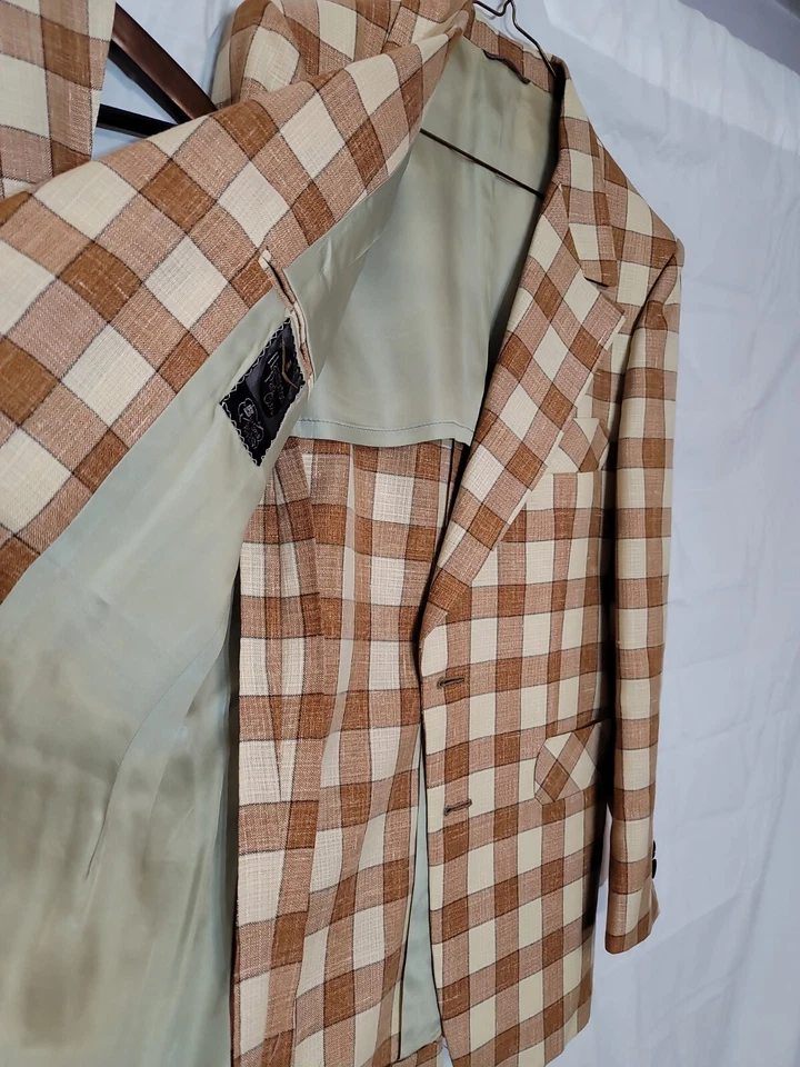 Chaqueta y chaleco de ocio vintage HAMMONTON PARK AÑOS 70 A CUADROS 2 PIEZAS TALLA 32R Foto 4 de 4