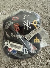 Supreme MLB New Era Hat Navy Size 7 1/4 SS20 Baseball Rare DS Chrome Bape Fog