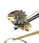 10k yellow gold .35ct SI2 H diamond cluster band ring 3.6g vintage ladies 5.75 — photo 6
