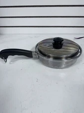 SALADMASTER 18-8 STAINLESS STEEL TRI CLAD COOKWARE 1 .5 QT SAUTE PAN 8.5 Lid BLH