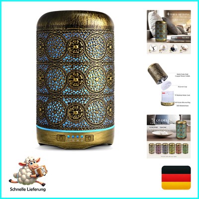 Aroma Diffuser, 260 ml Metal Aromatherapy Diffuser for Essential Oils, Room H...