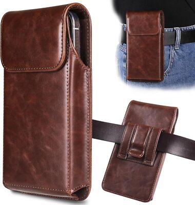 For Samsung Z Fold 3 4 5 6 Leather Men's With Belt Clip Loop Holster Phone Case