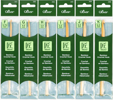 Clover Takumi Bamboo Crochet Hooks, Sizes F - K, 3.75mm - 6.5mm