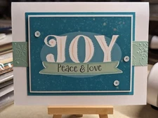 Stampin Up KIT ALTERNATE * JOY-PEACE-LOVE * CARD KIT, Makes 4- HOLIDAYS