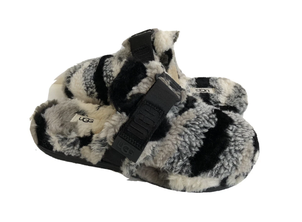 UGG ALL GENDER FLUFF IT CALI COLLAGE PANTOFOLA GRIGIA UOMO US 6 DONNA US 8