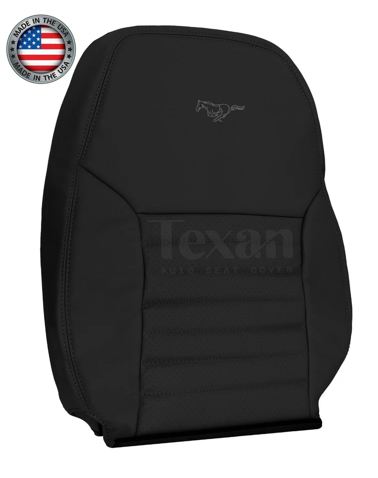 1999 Ford Mustang GT V8 Driver Top capa de assento de substituição couro sintético preta - Imagem 2 de 4