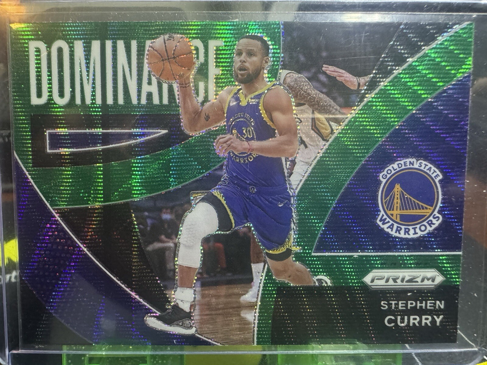 Stephen Curry 2021-22 Panini Prizm Dominance Green Wave Prizm #14 Wariors