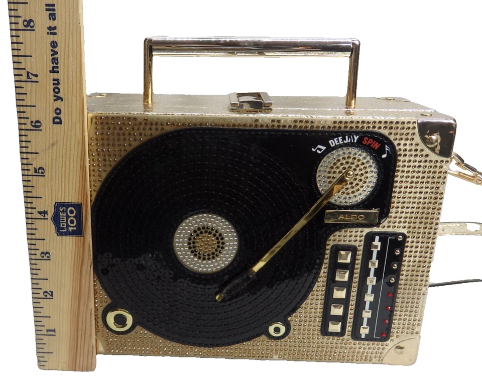 ALDO DJ Razzle Record Player Bandolera Bolso de Hombro Cartera Estuche de Transporte -LEER DESC Foto 2 de 4