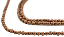 Copper Tiny Melon Beads 2mm Round 22 Inch Strand