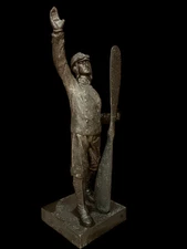 Bronze Aviation Figure of WWI Pilot with Propeller
