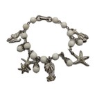 Vintage 1970s Ocean Theme Charm Bracelet  White And Silver 7.5 Inches — photo 1