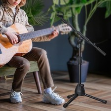 Pied de micro vertical pour chant, spectacle, réunion