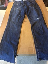 Women  s Kut from the Kloth Blue Straight Leg Jeans Size 12 Distressed