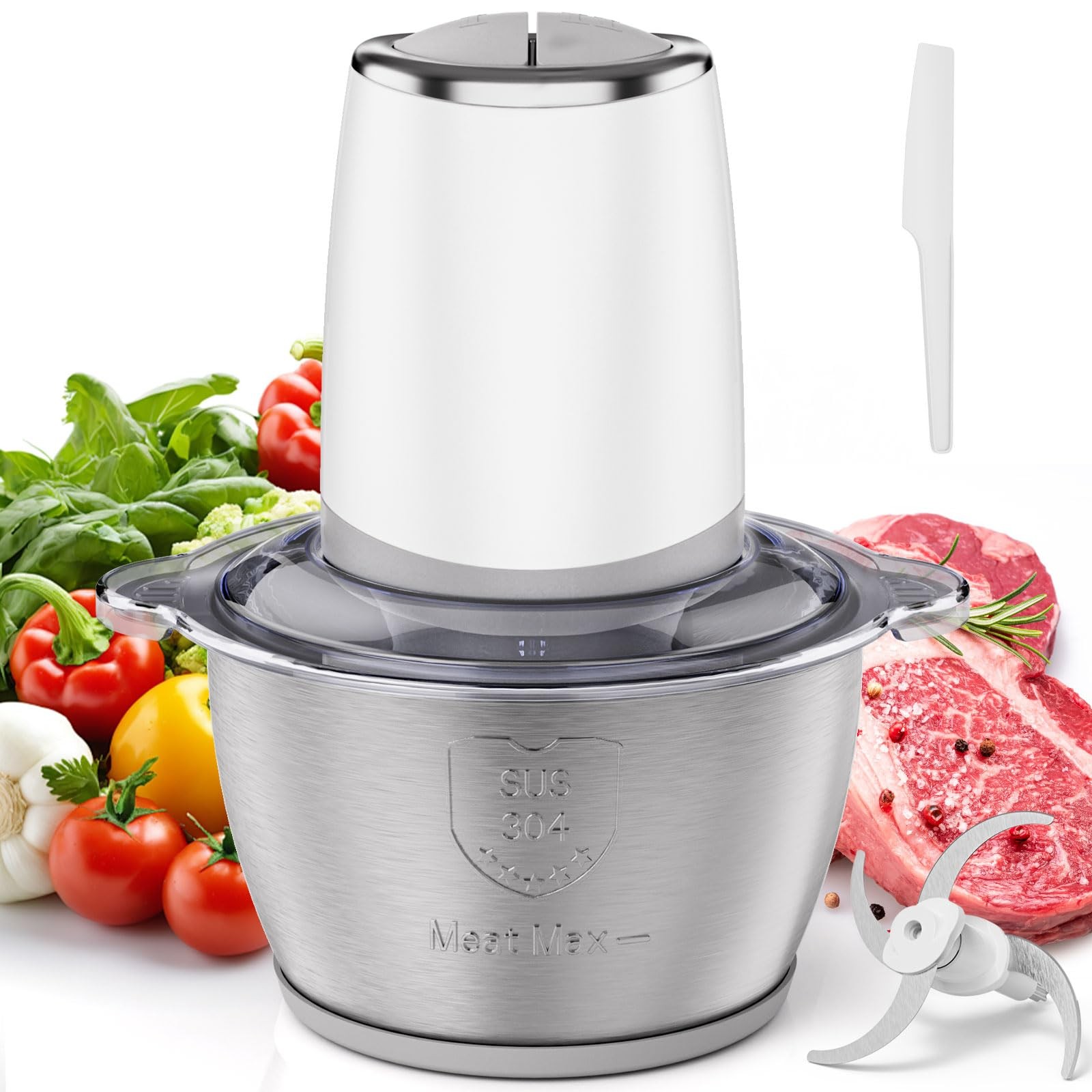 Tritatutto Professionale 2L 500W | Sminuzzatore per Carne e Pesto