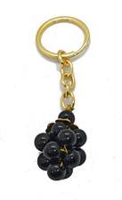 Black agate grape keychine stone Hand made man fashion accessories gift keychine