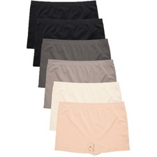 Pack of 12 Seamless Plus Size Boy Short Panties - Mixed Colors