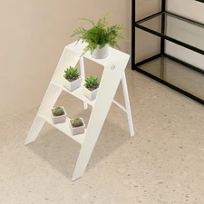 Portable Folding 3-step Step Iron Stool With Anti-slip Features For Adults