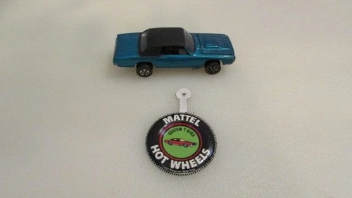 1967 VINTAGE MATTEL HOT WHEELS REDLINE AQUA BLUE CUSTOM T-BIRD CAR USA