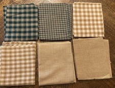 Lot Of 6 Fat Quarters Quilting Fabric Gold & ...