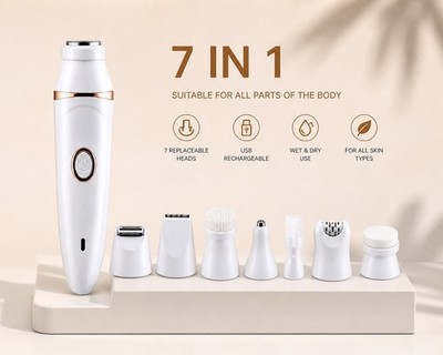 7 in 1 Electric Facial Hair Remover for Women USB Rechargeable Face Razor