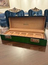 5 Slot Green Wooden Luxury Watch Storage Box