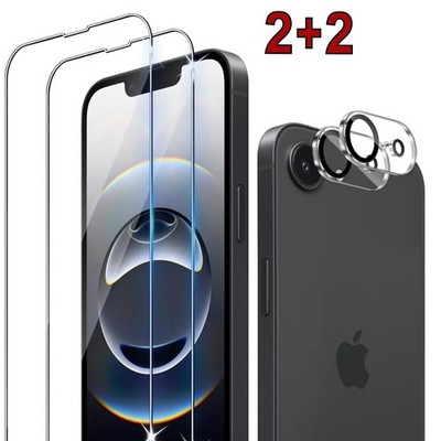 2x Schutzglas + 2x Kameraschutz für iPhone 17e 16e 9H Panzerfolie Glas 3D Linse