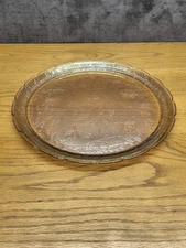 Floragold Louisa Jeanette Glass Co 1950's Carnival Glass Platter 13 1/2" Vintage