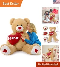 Love Heart Giant Teddy Bear 4.3ft, I Love You Large Bear for Girlfriend, Soft...