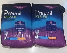 2 PACKS OF18 PREVAIL PER-FIT WOMEN'S DAILY UNDERWEAR LARGE 44"-58"   9121