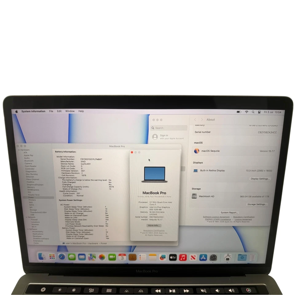 Apple MacBook Pro 13" 2018 · i7 · 16GB · 1TB, photo 2 of 5