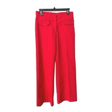 Vintage Sears 14 Red Trousers High Waist Wide Leg Flap Pocket 70s Mod Retro