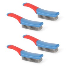 4pcs Small Wire Brushes with Curved Handles, Reinforced Bristle Heavy Duty St...