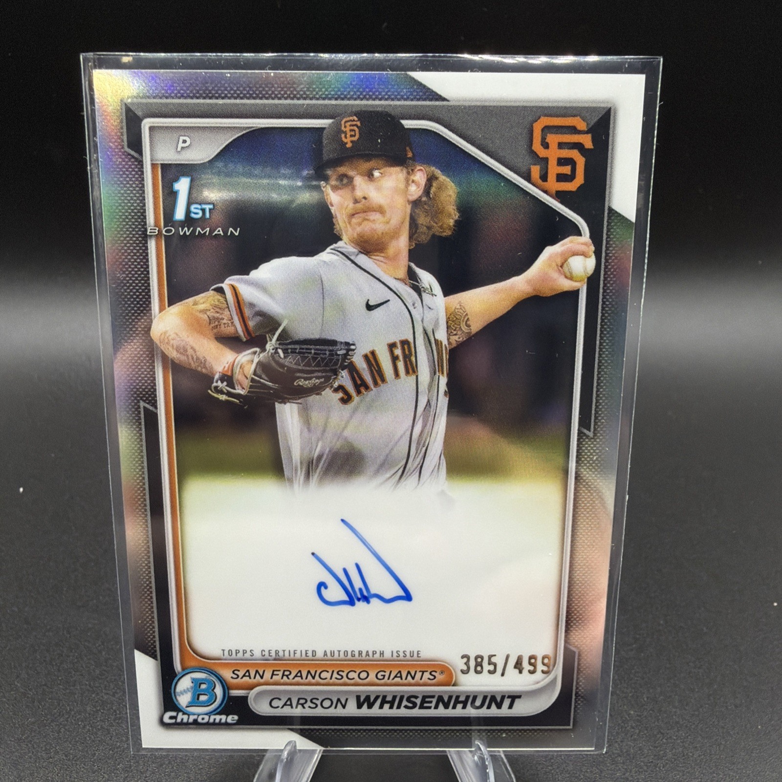 2024 Bowman Chrome Prospect Autographs Carson Whisenhunt #CPA-CW Refractor /499