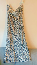 NWT Stunning Long, Beaded Blk/Wht Silk Evening Skirt VIE BY VICTORIA ROYAL US 12