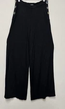 $225 Bleusalt Malibu Palazzo Sailor Pants Wide Leg Tencel Modal Black  Size 1