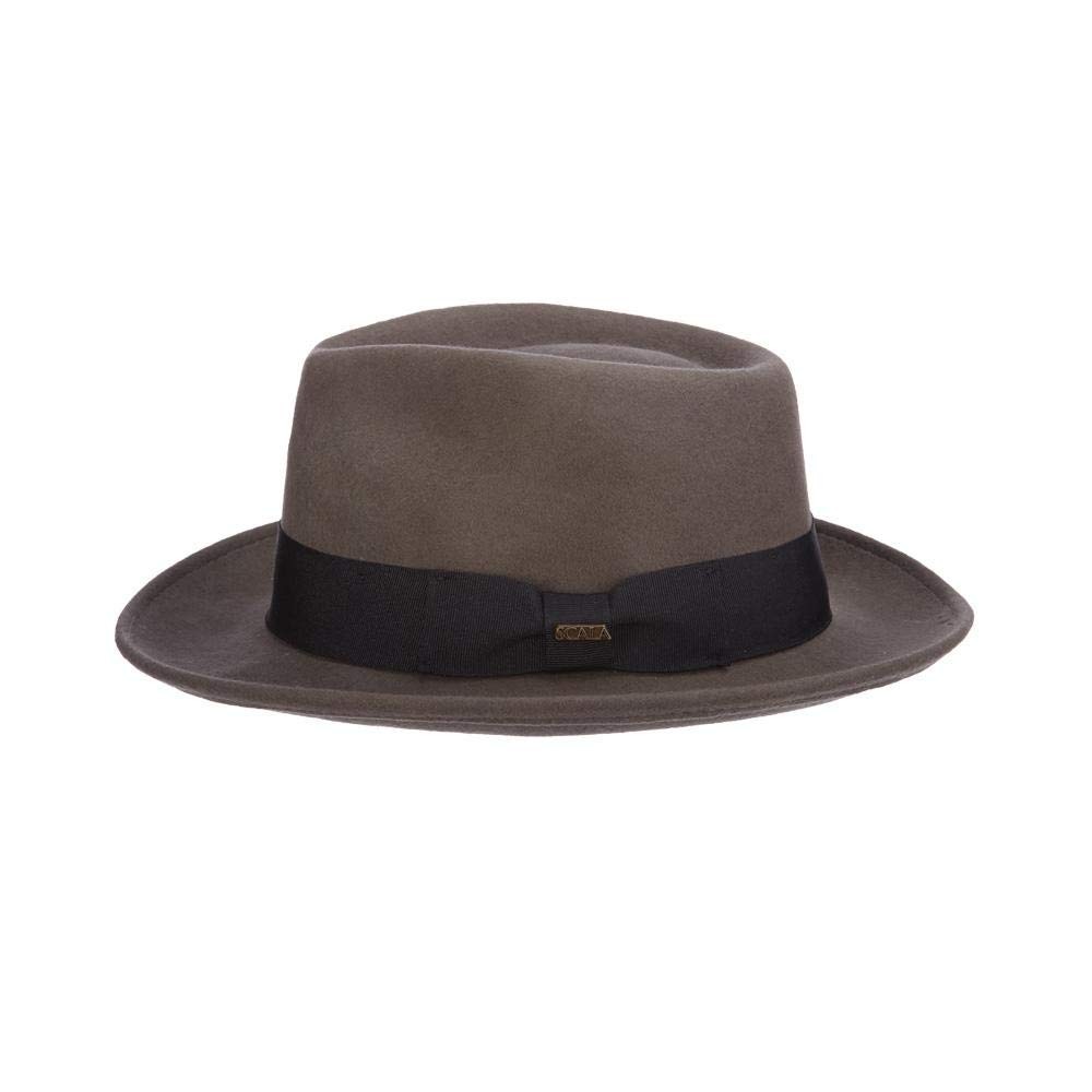 Classico Mens Crushable Water Repellent Wool Felt Fedora Hat Grey Medium