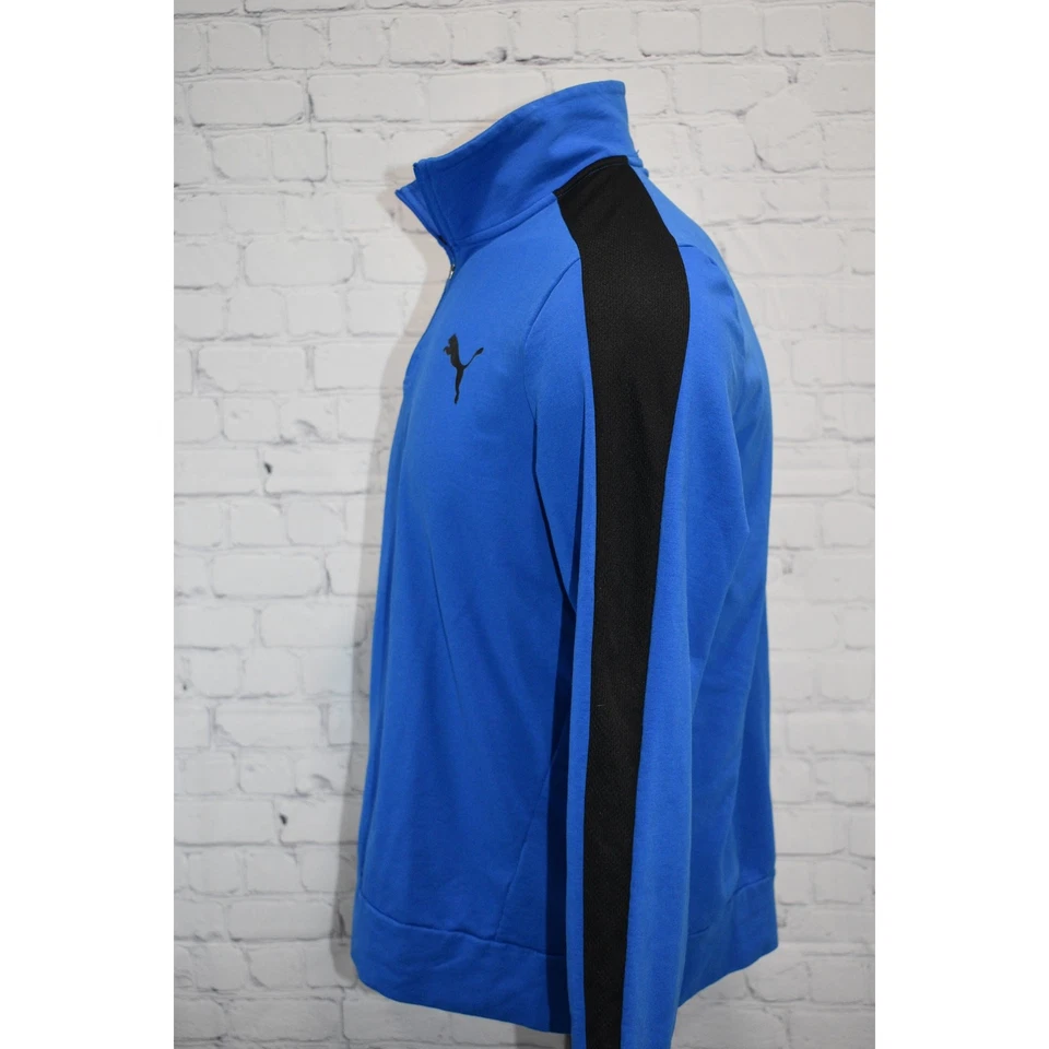 Мужской пуловер Puma для гольфа размер Large функциональная синяя рубашка 1/4 на молнии - Изображение 4 из 4