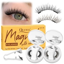 2 Pairs Magnetic Eyelashes with Applicator Reusable No Glue Needed Magnetic L...