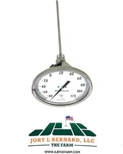 WEKSLER, AF1244FCX, 5" BIMETAL THERMOMETER, 1/2" NPT, 12" STEM, EVERYANGLE, NEW