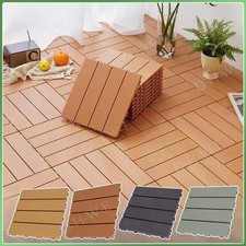 11PCS PVC Deck Tiles Garden Patio Balcony Outdoor Interlocking Decking Floors