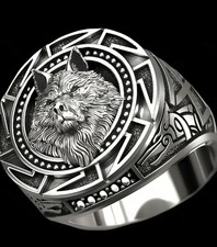 Viking Wolf Head Ring for Men Retro Nordic Totem Warrior Symbol Jewelry 10