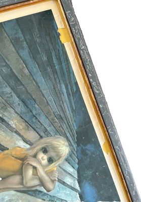 Margaret Keane 70s ヴィンテージ　ポスター 額付「ALONE」 Margaret Keane ALONE 70s Vintage Poster Framed Wall Art 104x84cm