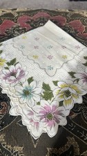 Vintage Purple Yellow Blue Floral Hankie NOS   