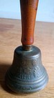Vintage Brass Handbell W/ Wooden Handle 1876 Saignelegier Chiantel Rondeur Swiss — photo 4