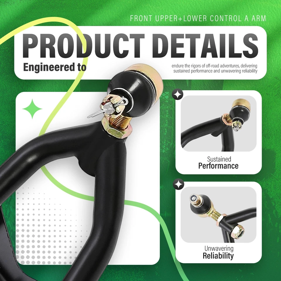 Front Upper+Lower Control A Arm+2+1 Wider Extender for Yamaha Banshee 350 YFZ350 - Image 4 of 4